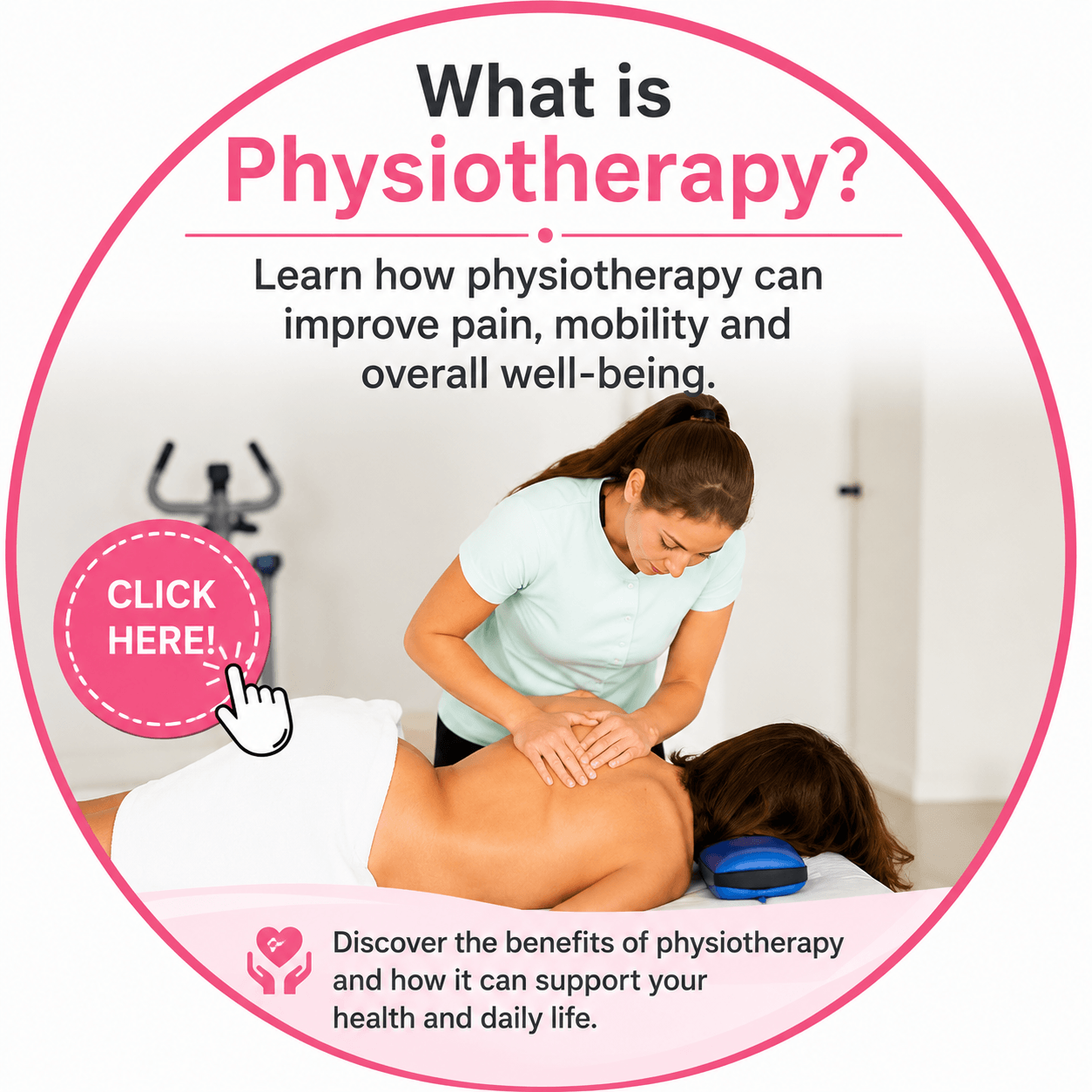 Physiotherapist providing hands-on treatment to improve pain, mobility and overall well-being
